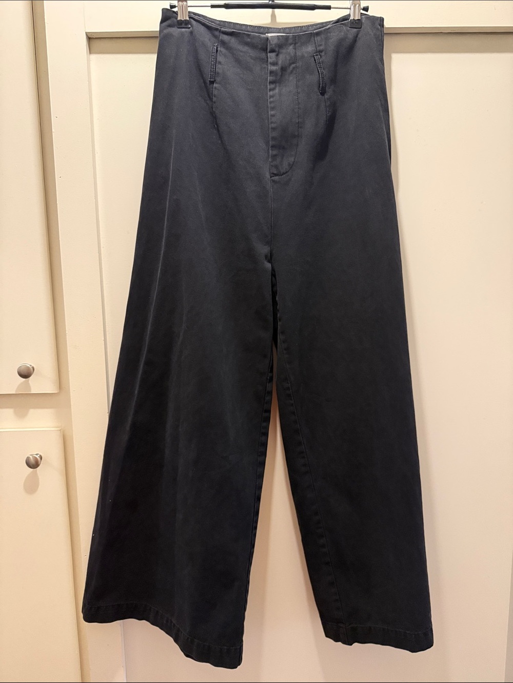 Carmar Charcoal High-Rise Wide-Leg Pants